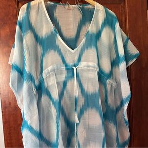 Echo Blue and White Swim Coverup